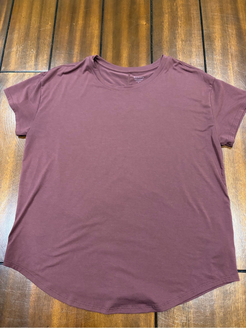 Athleta Short Sleeve Crewneck Tee - Maroon